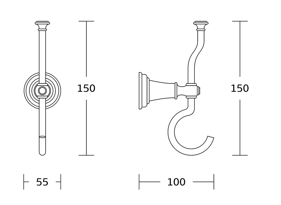 Kartell K-VIT Astley Robe Hook Chrome (ACC142)