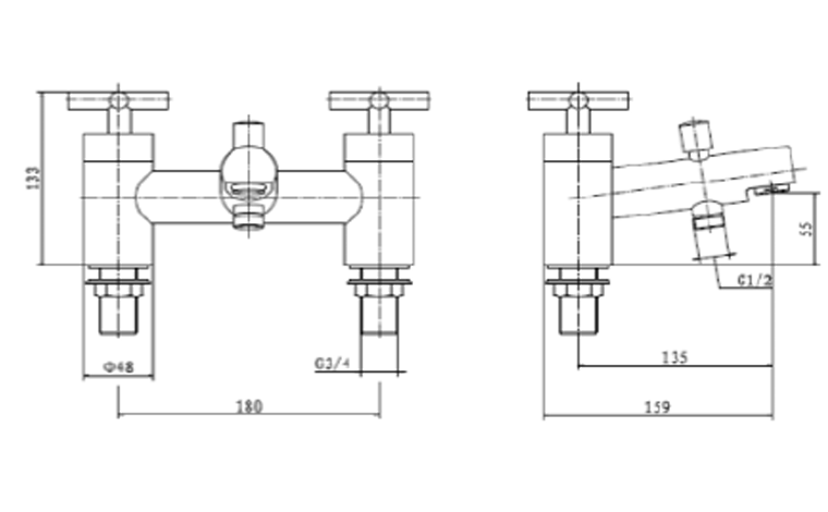 Kartell K-VIT Times Bath Shower Mixer (TAP082TI)