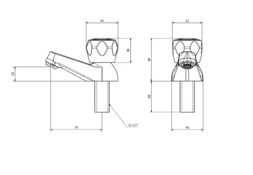 Kartell K-VIT Alpha 1/2" Basin Taps (Pair) Chrome (TAP160AL)