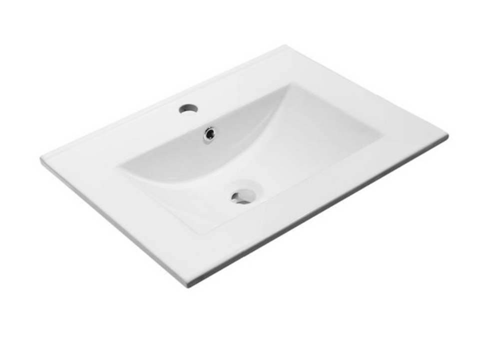 Kartell K-VIT Purity Nero 600mm Wall Mounted Drawer Ceramic Basin- Matt Black (PN600WM-FUR057PU)