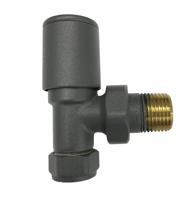 Kartell K-VIT Modern Straight or Angled Radiator Valves in Matt Grey (GREY-STR - GREY-ANG)