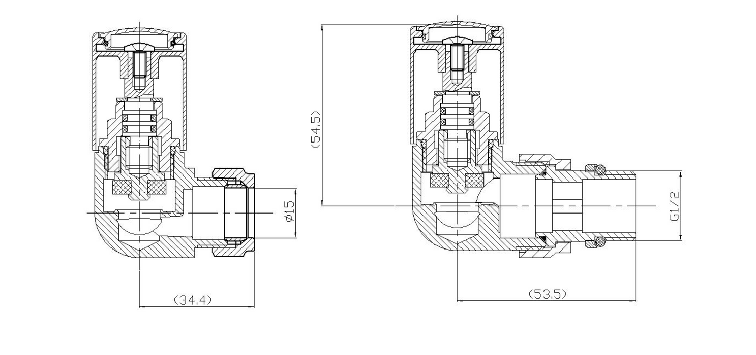 Kartell K-VIT Corner Valve (Pair) Brass (BRASS-CRNV)