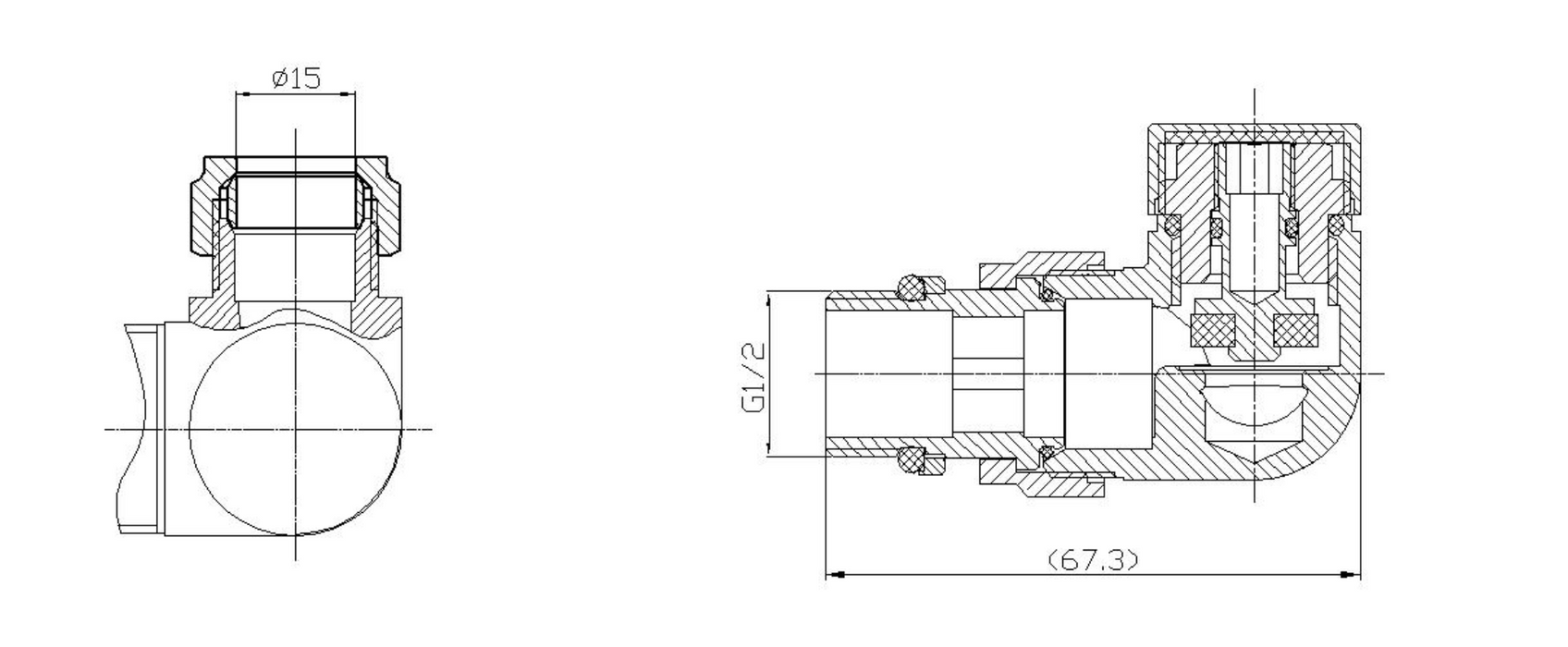 Kartell K-VIT Corner Valve (Pair) Brass (BRASS-CRNV)