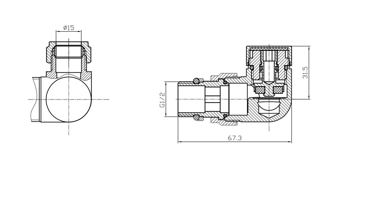 Kartell K-VIT Corner Valve 15mm (Pair) - Anthracite (CRNV-ANTH)