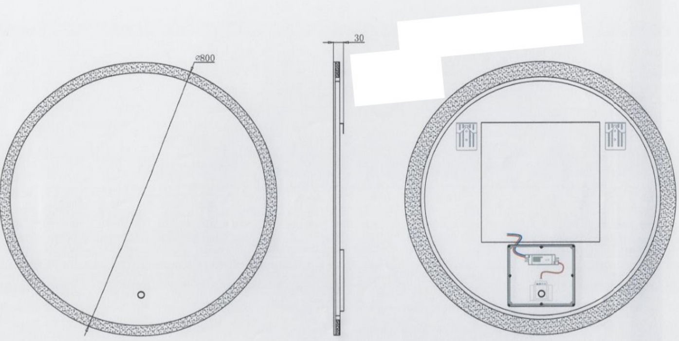 Kartell K-VIT Burleigh 800mm Round with White Acrylic Edge (BUW80)