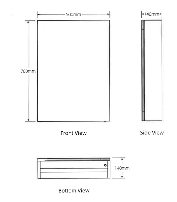 Kartell K-VIT Prism 700 x 500mm LED Mirror Cabinet (MIR101)