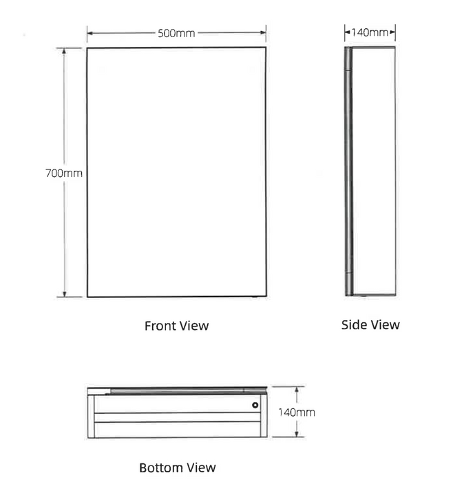 Kartell K-VIT Kandy 700 x 500mm LED Mirror Cabinet (MIR106)