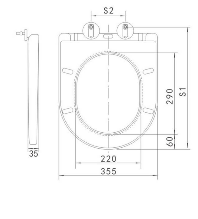 Kartell K-VIT Kameo Back To Wall Rimless WC PAN and Soft Close Seat (POT537KA-SEA102D)