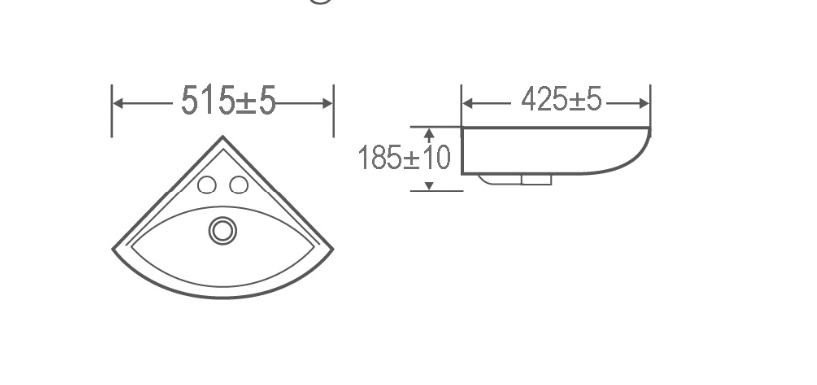 Kartell K-VIT Proton Corner 2 Tap Hole Basin (PROCRNBAS2)