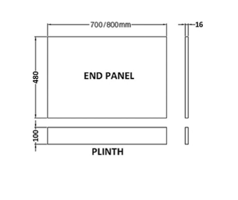 Kartell K-VIT Atlantis 700mm End Panel (ATL700EP)