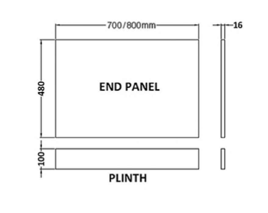 Kartell K-VIT Atlantis 800mm End Panel (ATL800EP)