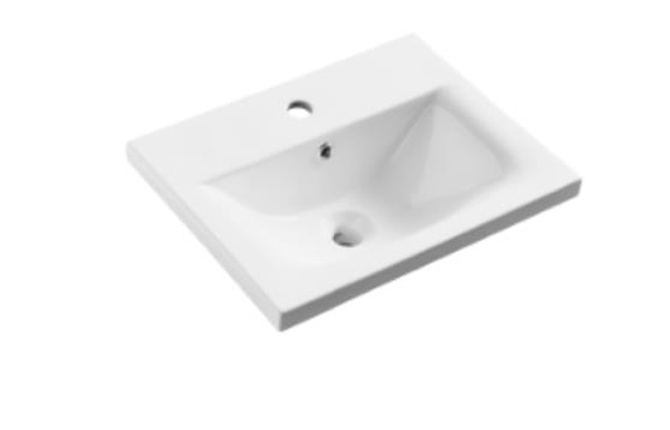 Kartell K-VIT Purity 500mm Floor Standing 2 Door Unit & Mid Depth Ceramic Basin - Storm Grey Gloss (FUR127PU-FUR064PU)