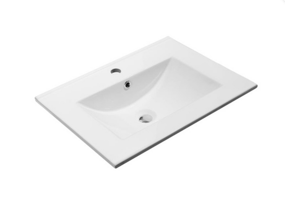 Kartell K-VIT Purity 600mm Floor Standing Drawer Unit  & Ceramic Basin - Storm Grey Gloss (FUR012PU-FUR057PU)