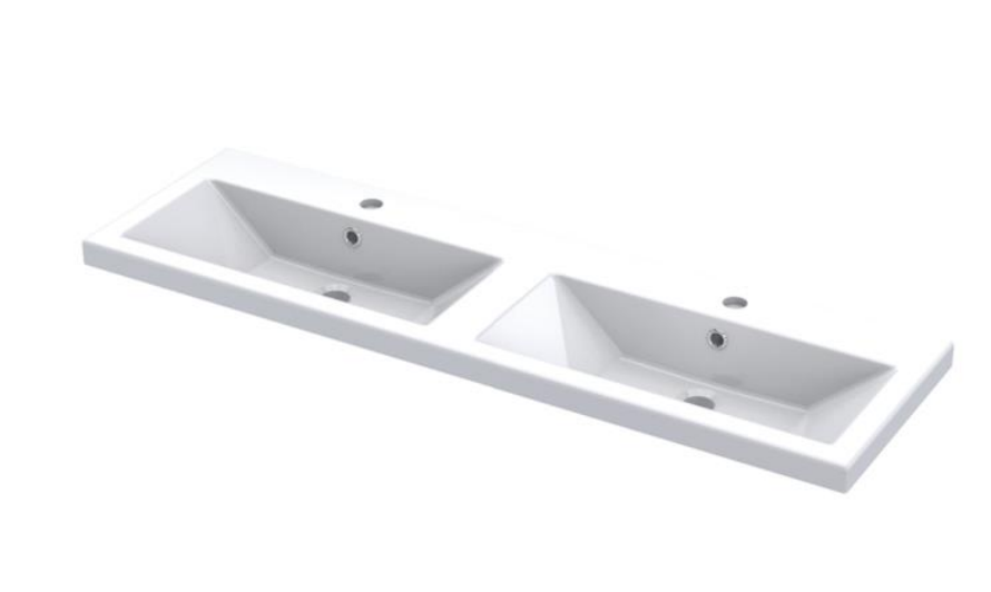 Kartell K-VIT Kore 1200mm Wall Mounted Drawer Unit & Twin Ceramic Basin - Sonoma Oak (KOR600WM-O X2 KOR1200BASIN)