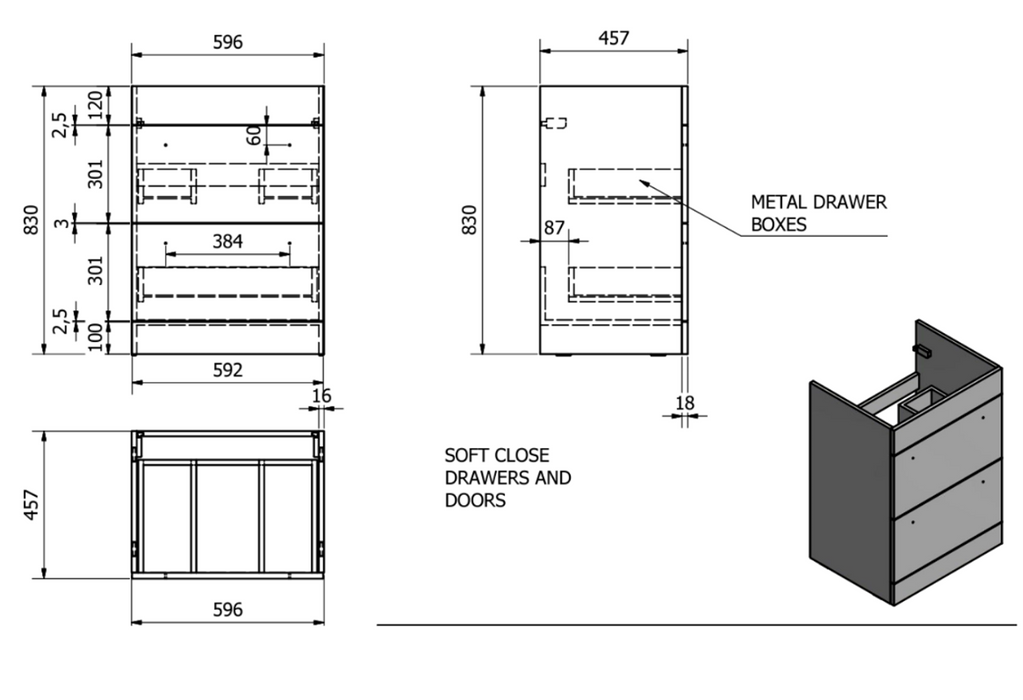 Kartell K-VIT Matrix 2 Drawer L-Shaped Furniture Pack 1100mm Left Hand - Silver Oak (PS0600DR-PS0505MA-FUR430NEW-ACC001N)