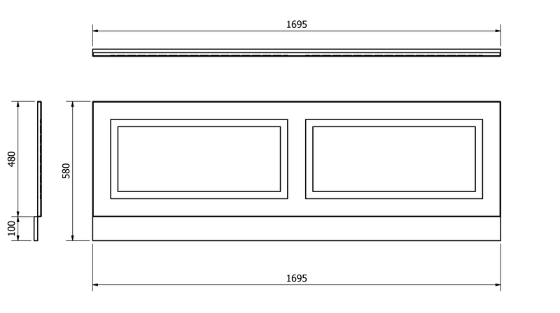 Kartell K-VIT Astley 1700mm & 1800mm Front Panels and 700mm 750mm & 800mm End Panels Matt Grey (FUR530AS-FUR531AS-FUR532AS-FUR533AS-FUR534AS)