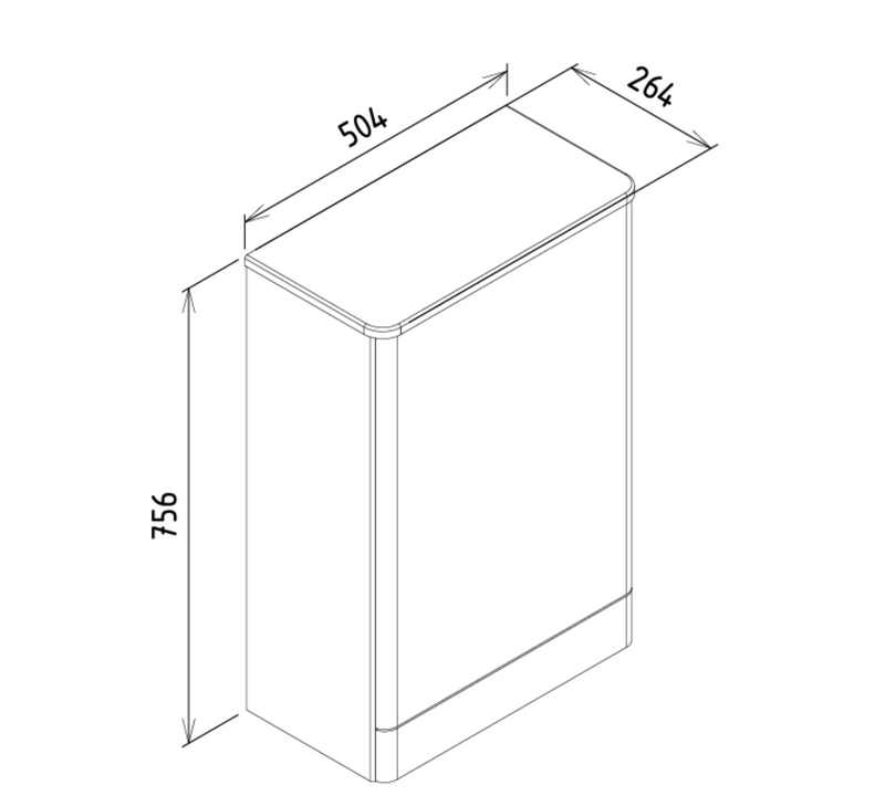 Kartell K-VIT Options 24 500mm WC Unit – White Gloss & Matt Cool Grey (OPT500WC-WT)(OPT500WC-CG)