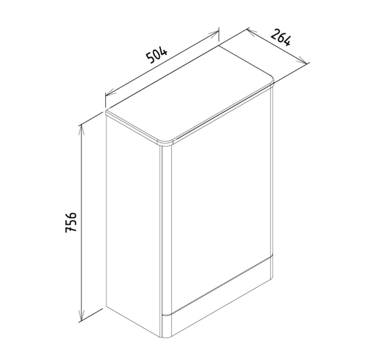 Kartell K-VIT Options 24 500mm WC Unit – White Gloss & Matt Cool Grey (OPT500WC-WT)(OPT500WC-CG)