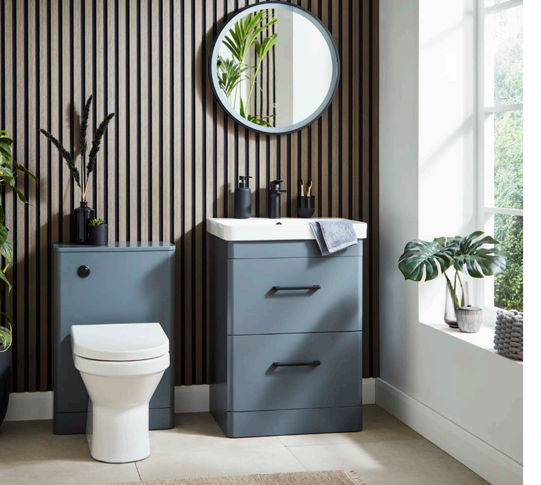 Kartell K-VIT Options 24 500mm WC Unit – White Gloss & Matt Cool Grey (OPT500WC-WT)(OPT500WC-CG)