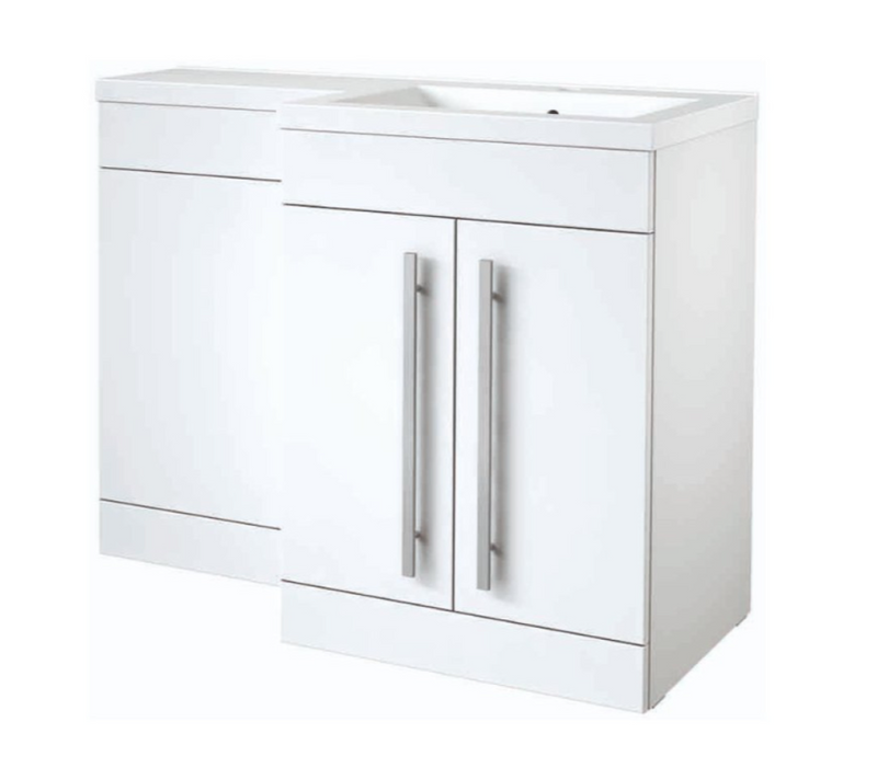 Kartell K-VIT City 1100mm L-Shaped Furniture Set Left Hand (Including Cistern) - White Gloss (FUR709CI-FUR730CI-FUR430NEW-ACC001N)