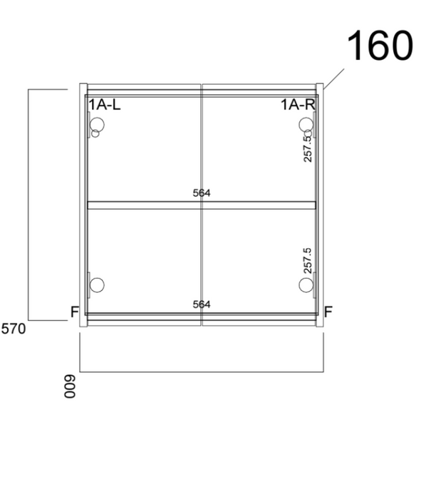 Kartell K-VIT Arc Mirror Cabinet 500mm, 600mm and 800mm - White Gloss (ARC500MIR-W)(ARC600MIR-W)(ARC800MIR-W)