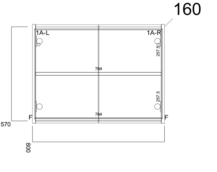Kartell K-VIT Arc Mirror Cabinet 500mm, 600mm and 800mm - White Gloss (ARC500MIR-W)(ARC600MIR-W)(ARC800MIR-W)