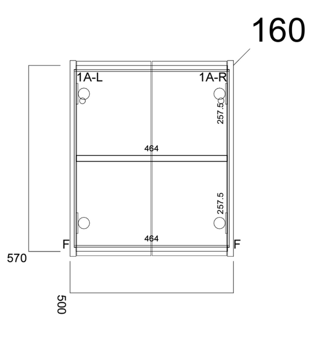 Kartell K-VIT Arc Mirror Cabinet 500mm, 600mm and 800mm - White Gloss (ARC500MIR-W)(ARC600MIR-W)(ARC800MIR-W)