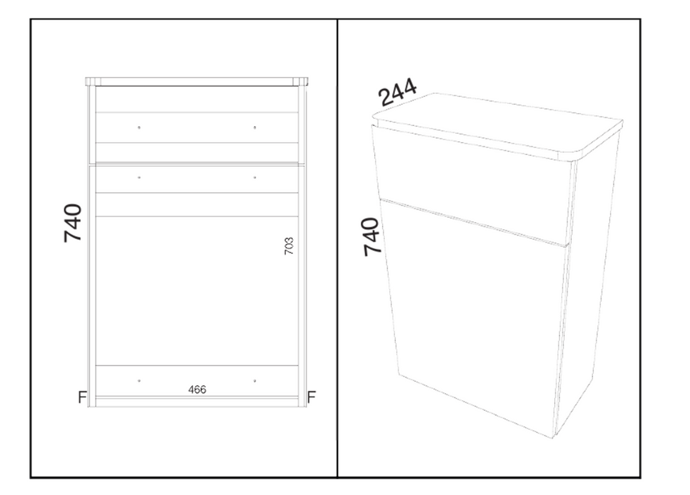 Kartell K-VIT Arc 500mm WC Unit- White Gloss (ARC500WC-W)