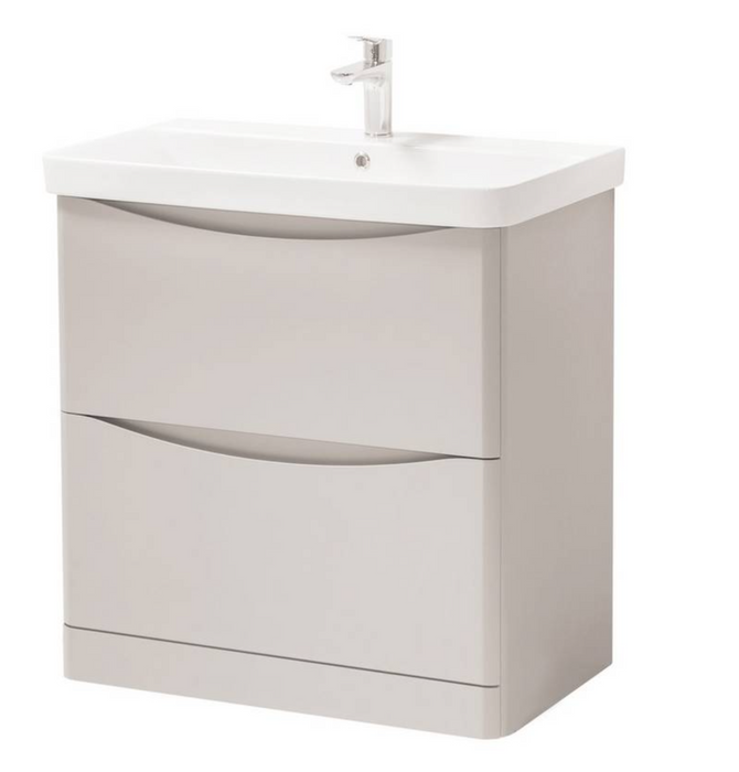 Kartell K-VIT Arc 800mm Floor Standing 2 Drawer Unit & Ceramic Basin- Cashmere (ARC800FS-C FUR150ME)