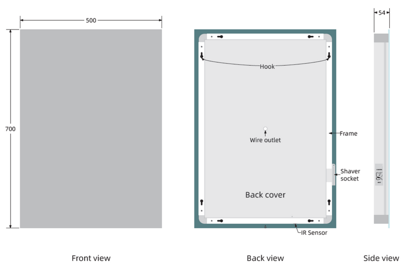 Kartell K-VIT Como 700 x 500mm LED Mirror (MIR007)
