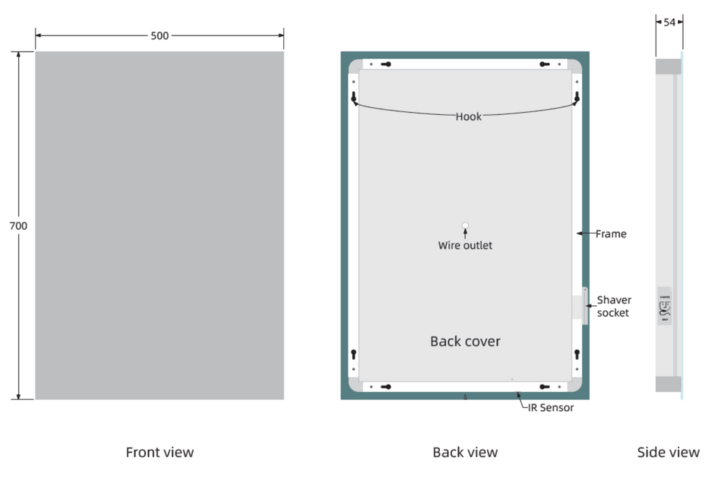 Kartell K-VIT Como 700 x 500mm LED Mirror (MIR007)