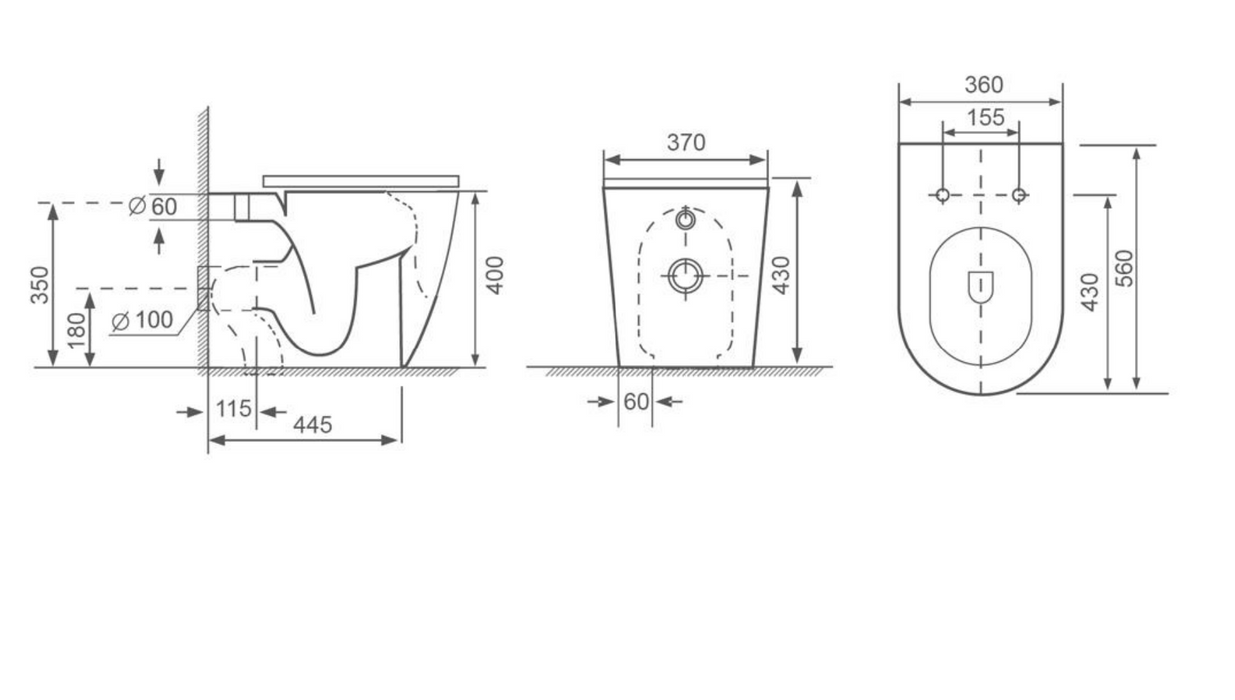 Kartell K-VIT Genoa Round Rimless Back To Wall WC Pan (GEN026RO)