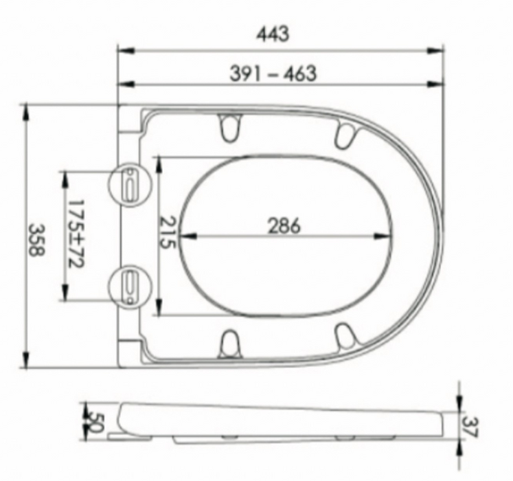 Kartell K-VIT Genoa Round UF Soft Close Seat (GEN025RO)