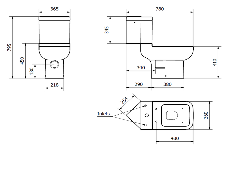 Kartell K-VIT Project Round Close Coupled WC Pan with Soft Close Seat (POT869PR-POT870PR)