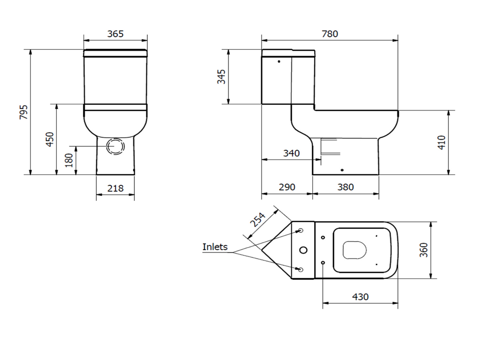 Kartell K-VIT Trim Close Coupled WC with Close Coupled Corner Cistern & Soft Close Seat (POT471TR-POT456SE-POT472TR)