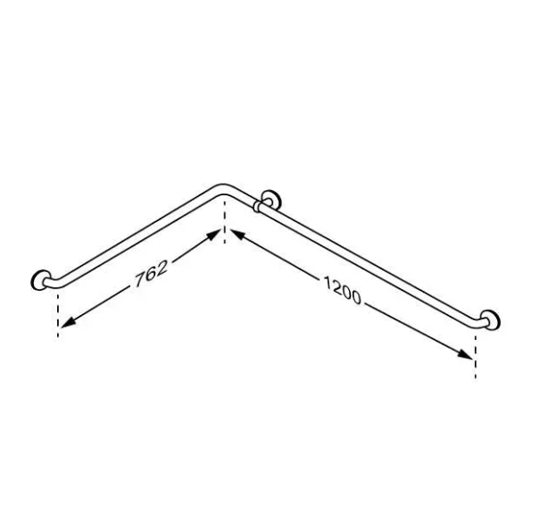 Pressalit Care PLUS Handrail 762x1200mm Anthracite (RT128112)