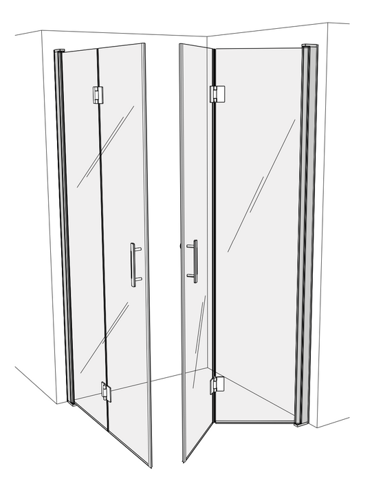 Impey Coram Premier 8 8mm Glass 1000mm x 1000mm Double Bi-Fold Door Shower Enclosure Chrome (P8CB10CUC)