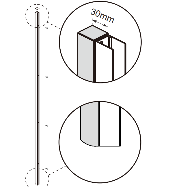 Impey Coram Premier 8 Corner Entry Bi Fold Coving Profile Chrome (P8CBICEPC)