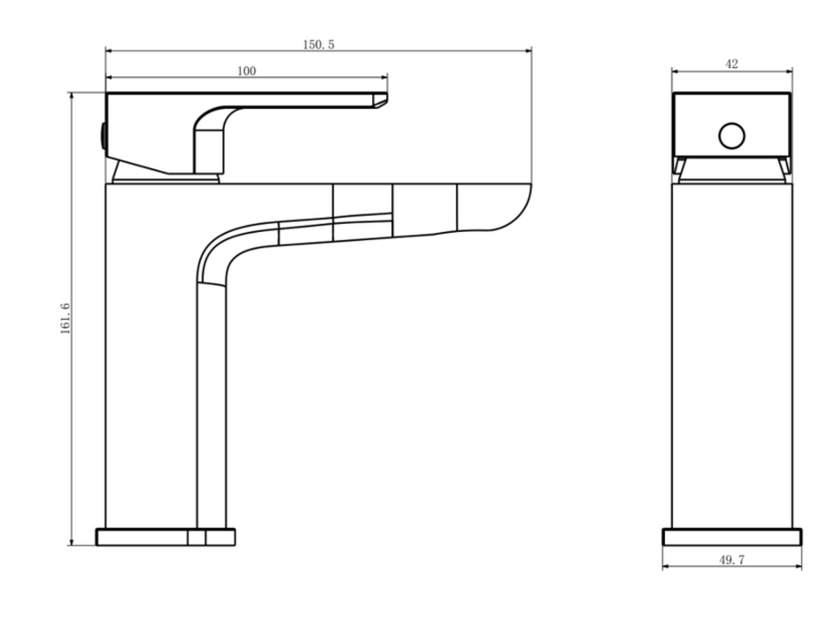Kartell K- VIT Kolt Mono Basin Mixer Matt Black (TAP310KBL)
