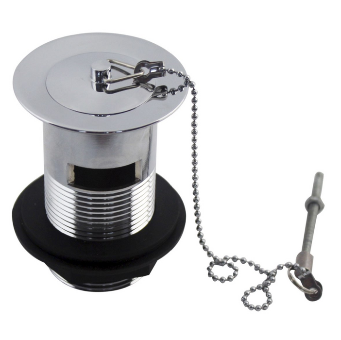 Kartell K-VIT Basin Waste CP With Metal Plug & Plastic Backnut-Slotted Chrome (WAS001)