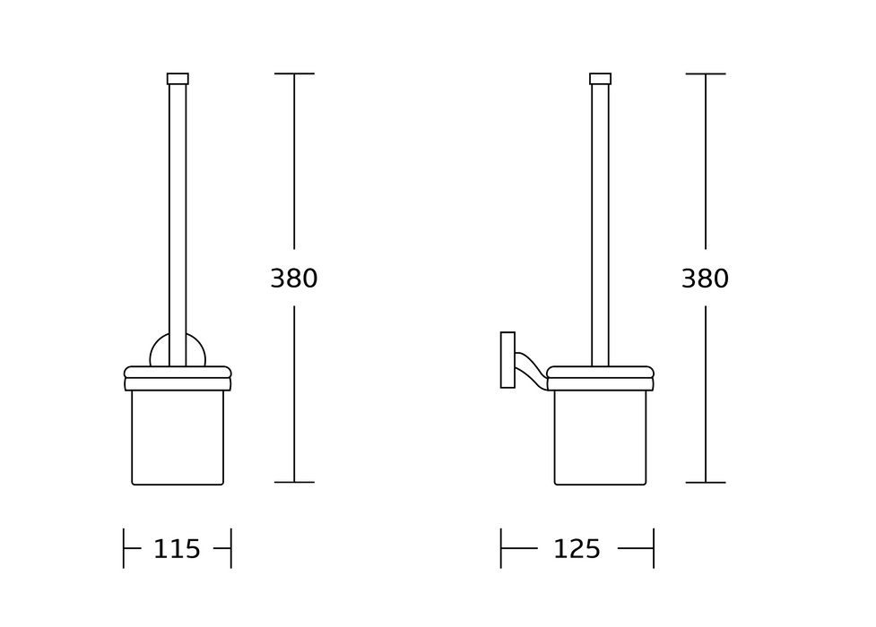 Kartell K-Vit Plan Toilet Brush and Holder Chrome (ACC127)