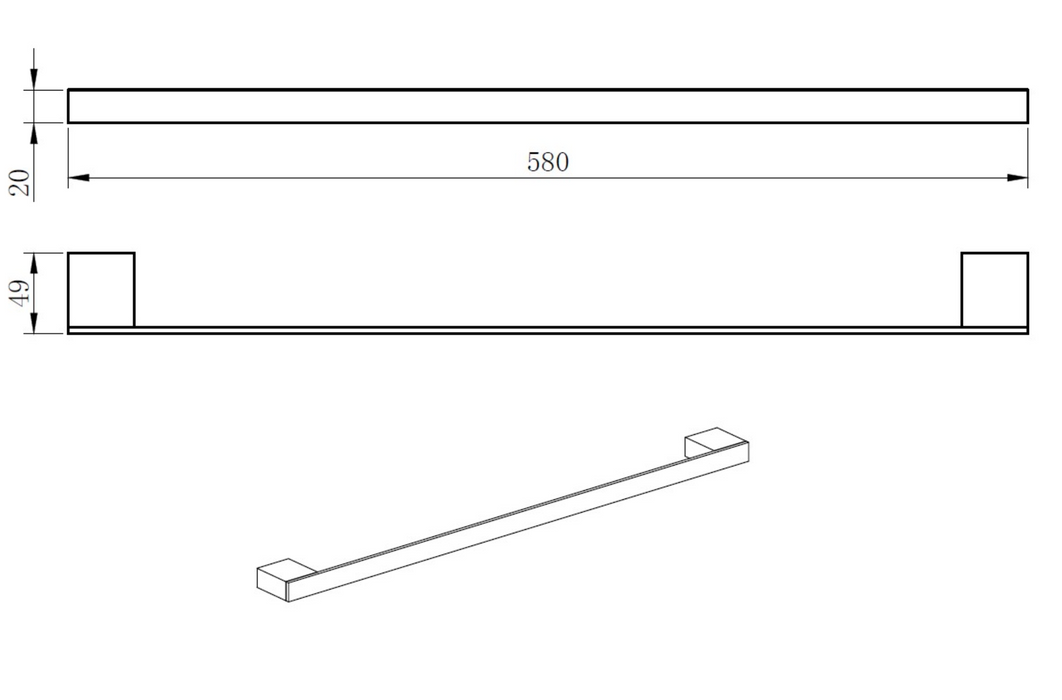 Kartell K-VIT Premium Towel Bar Chrome (ACC301)