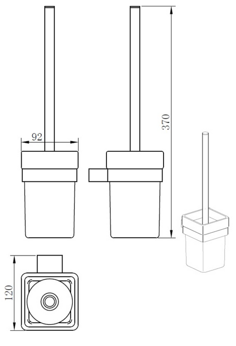 Kartell K-VIT Premium Toilet Brush Set Chrome (ACC308)
