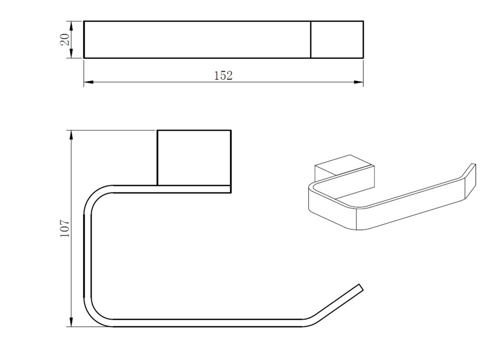 Kartell K-VIT Premium Paper Holder Matt Black (ACC312)