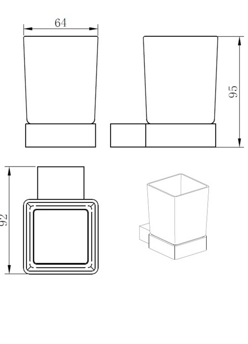 Kartell K-VIT Premium Tumbler Holder Matt Black (ACC315)