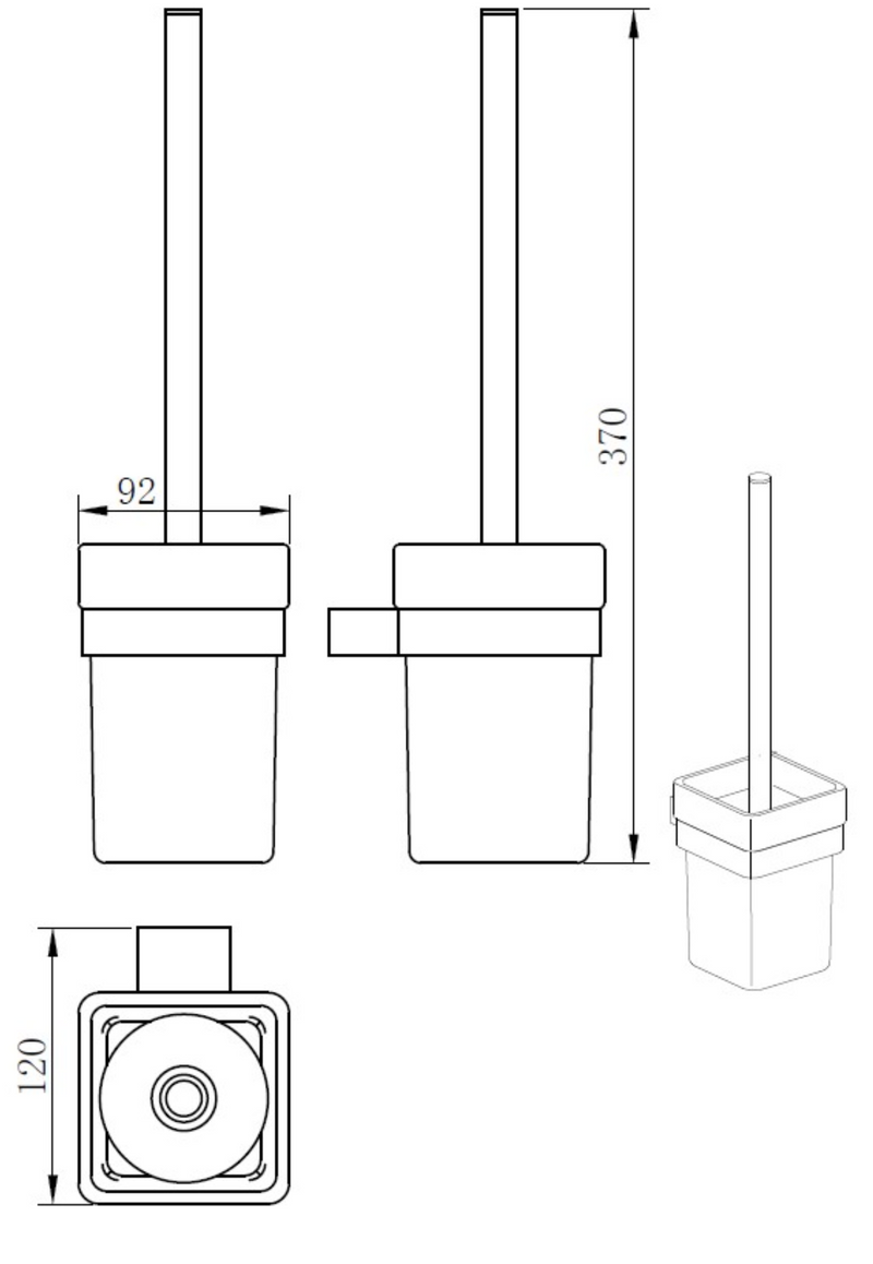 Kartell K-VIT Premium Toilet Brush Set Matt Black (ACC318)