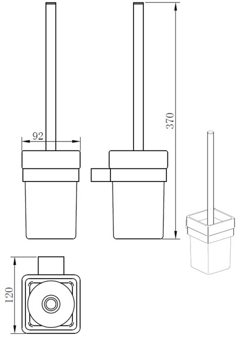 Kartell K-VIT Premium Toilet Brush Set Matt Black (ACC318)