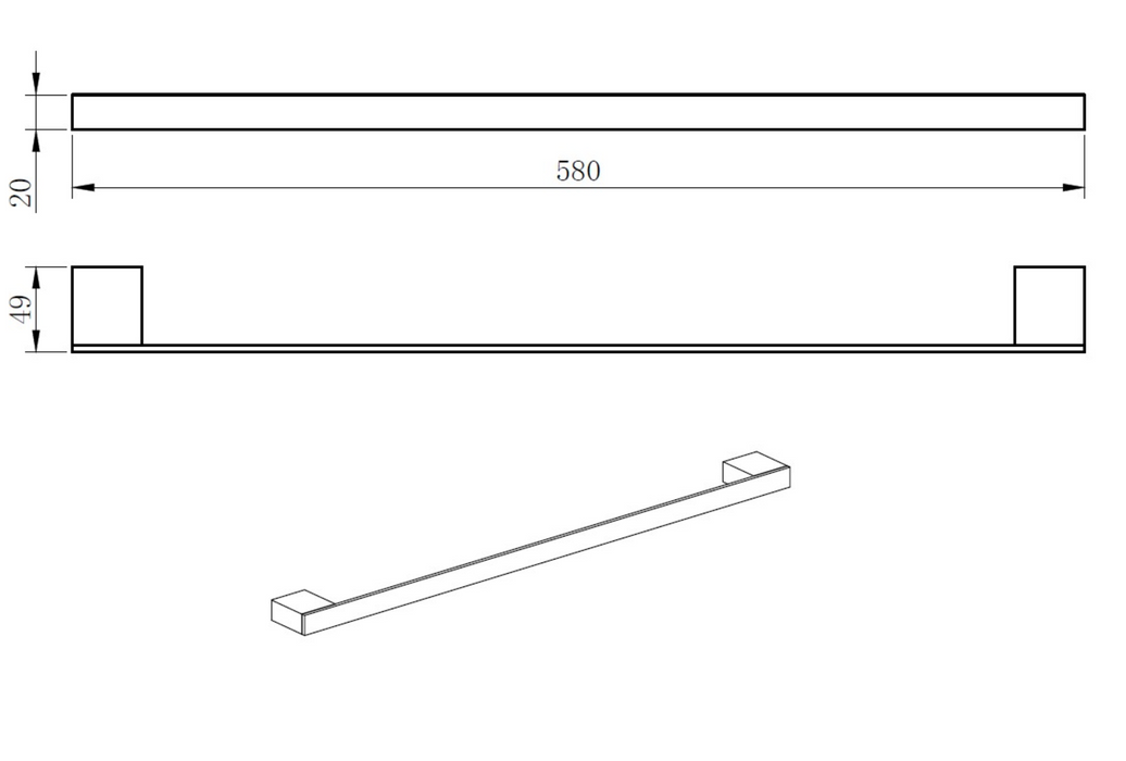 Kartell K-VIT Premium Towel Bar Brushed Brass (ACC331)