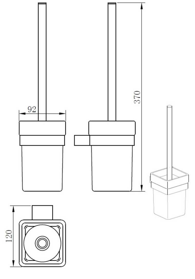 Kartell K-VIT Premium Toilet Brush Set Brushed Brass (ACC338)