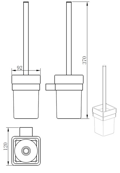 Kartell K-VIT Premium Toilet Brush Set Brushed Brass (ACC338)